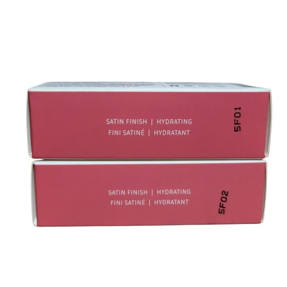 2x Lithe Nourish & Glow Lipstick in Peony Satin Finish | Hydrating 3.6g each NEW